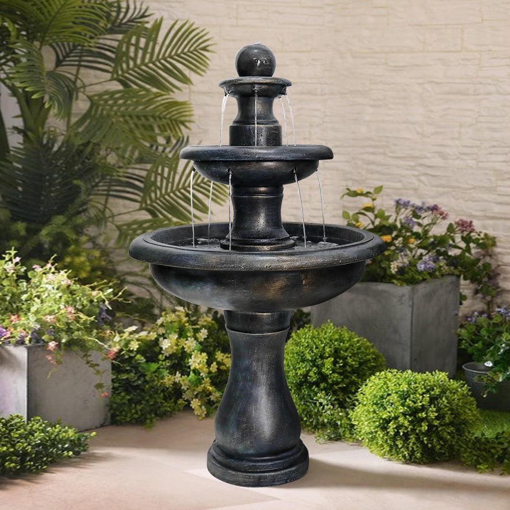 Concrete Outdoor Waterfall Fountain with Pump