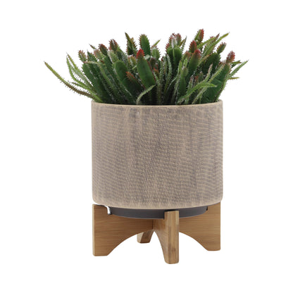 MESH PLANTER W/ STAND, TAN