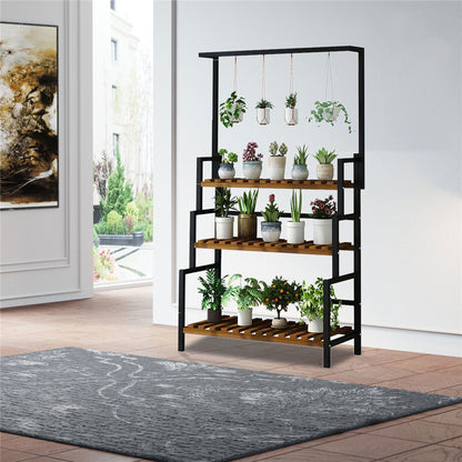 Metal Plant Stand 3-Tier Rack Flower Pot Shelf Garden Indoor Outdoor Display USA 3-Tier Hanging Plant Stand Rack Metal Flower