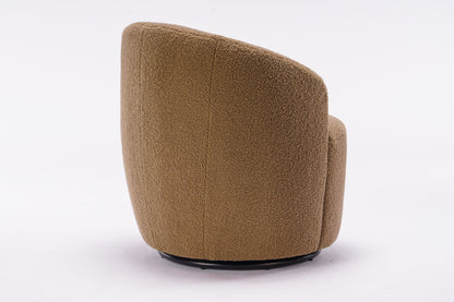 fabric swivel accent armchair barrel chair with black powder coating metal ring