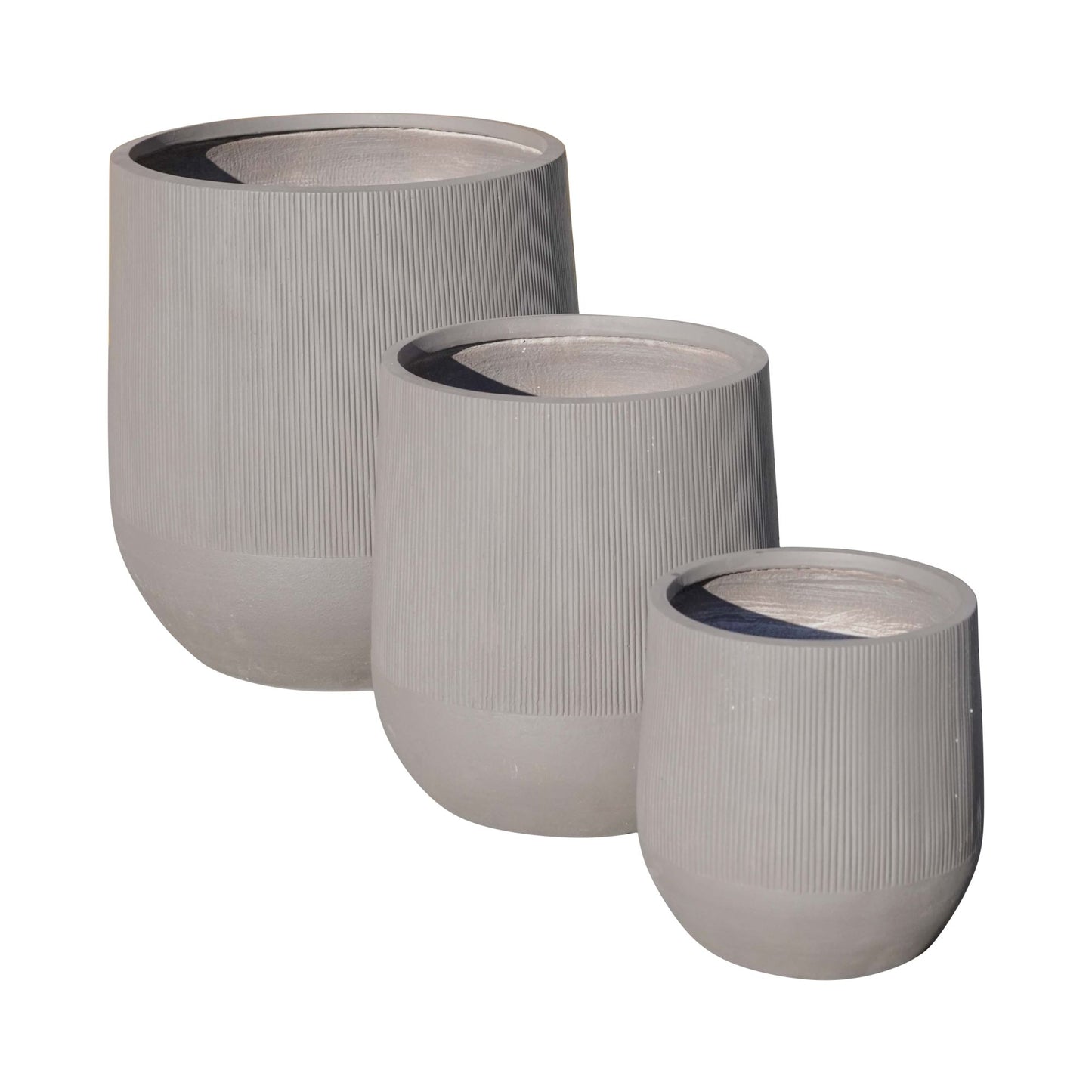 Outdoor Garden Faux Cement Pattern Planters Set of 3 with Drainage Holes