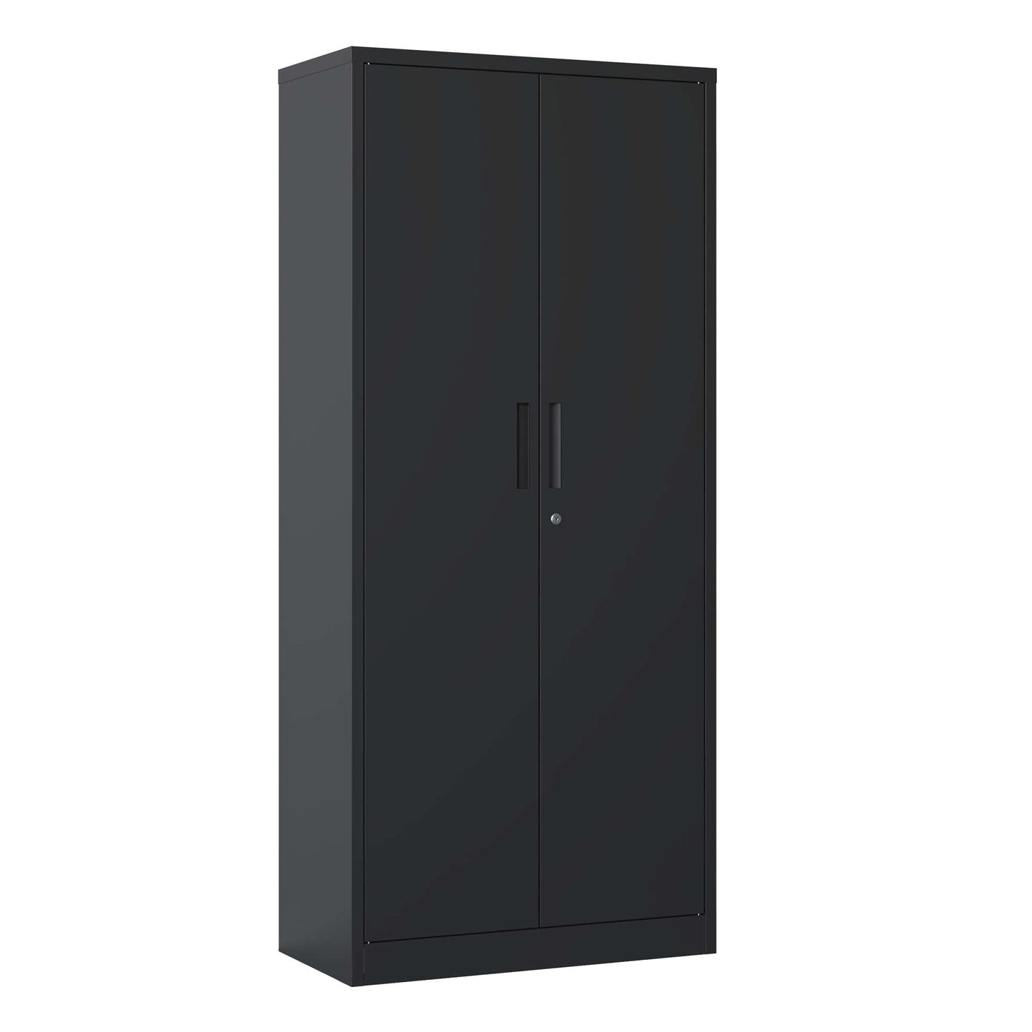 71"H Metal Garage Storage Cabinet, Black Tool Steel Locking Cabinet with Doors and 3 Shelves, Tall Cabinets for Garage Storage Systems Lockable File Cabinet for Home Office, Classroom/Pantry