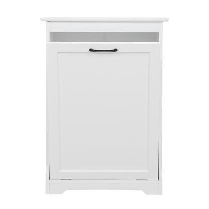 Trash Can Cabinet with Adjustable Tilted Angles;  Kitchen Garbage Bin Holder for Kitchen;  Living Room and Balcony;  White