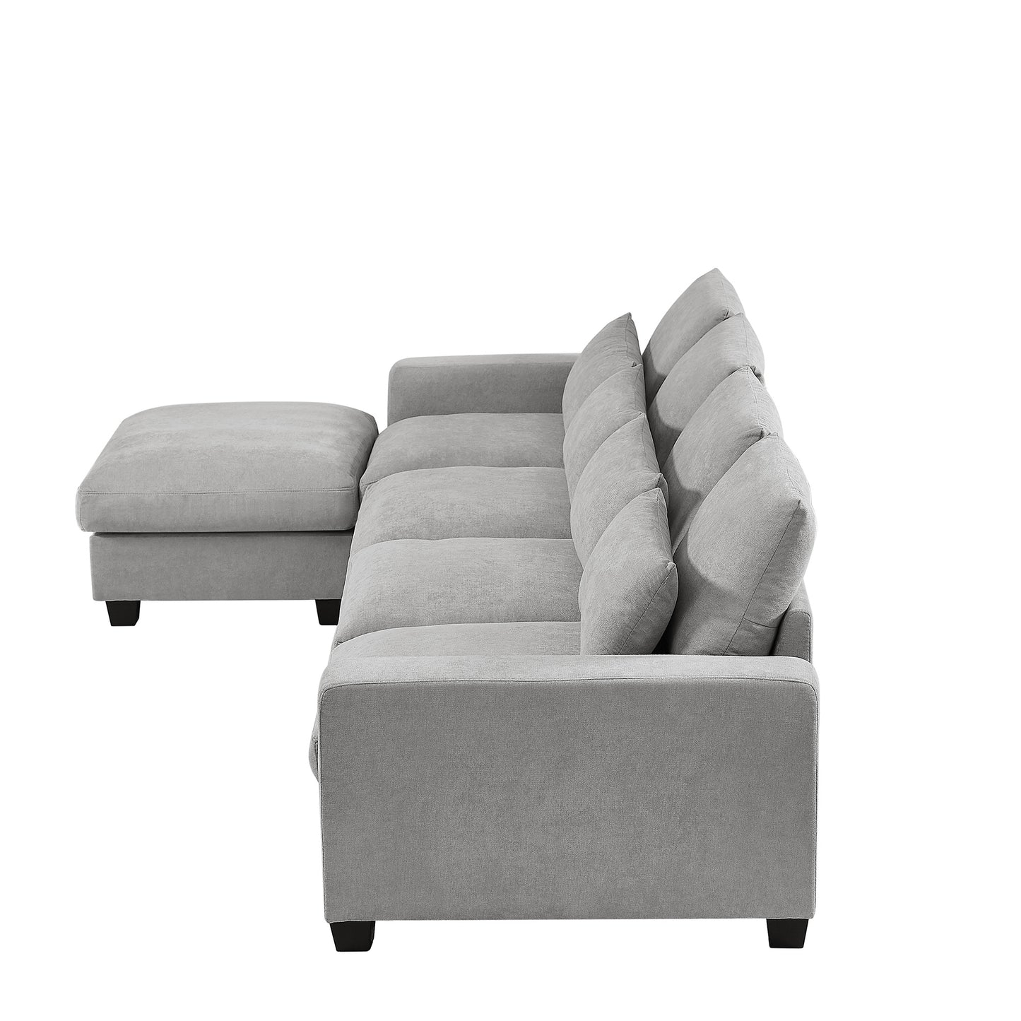 U_Style Modern Large L-Shape Feather Filled Sectional Sofa