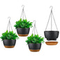 Hanging Planter with Drainage Holes Removable Self-Watering Tray Plastic Hanging