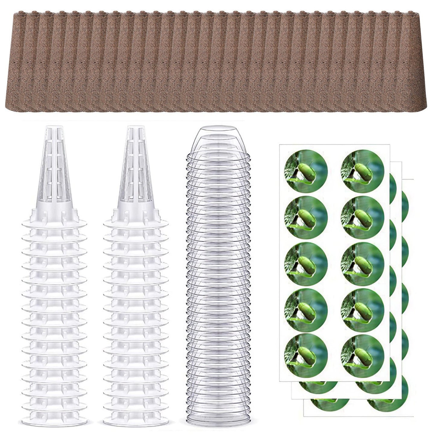 120Pcs Seed Pod Kit Hydroponic Garden Growing Containers Grow Anything Kit with 30Pcs Baskets 30Pcs Lids 30Pcs Sponged 30Pcs Stickers