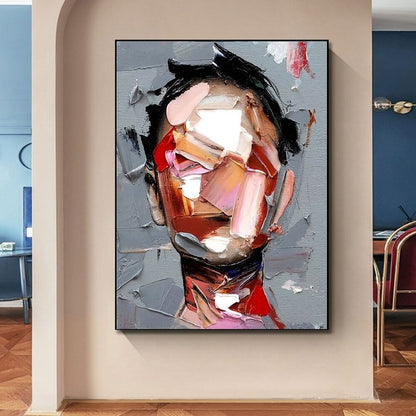 Hand Painted Oil Painting Abstract Portrait Wall Art Hand painted-Man Knife Oil Paintings On Canvas-Hand Made-For Home Decoration