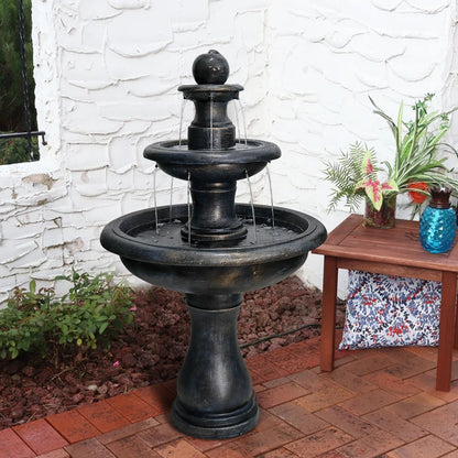 Concrete Outdoor Waterfall Fountain with Pump