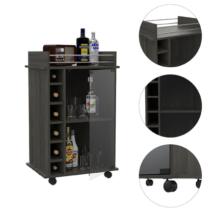 Savannah 6-Bottle 3-Shelf Bar Cart Carbon Espresso