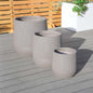 Outdoor Garden Faux Cement Pattern Planters Set of 3 with Drainage Holes