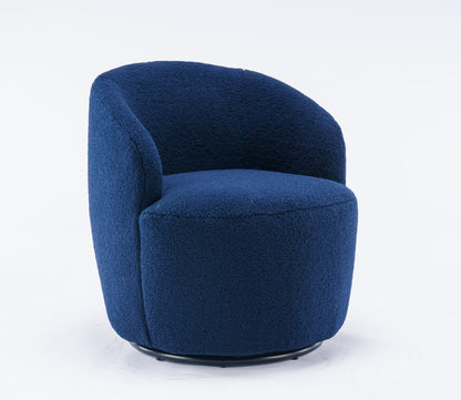 fabric swivel accent armchair barrel chair with black powder coating metal ring