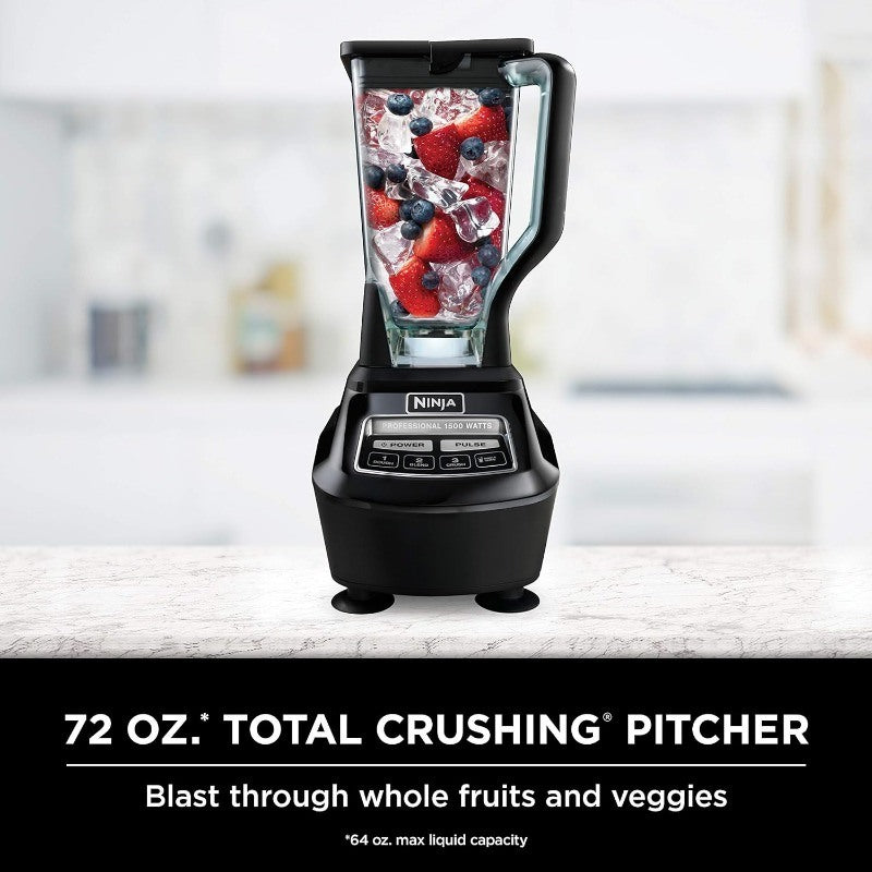 Ninja BL770 Mega Kitchen System, 1500W, 4 Functions for Smoothies, Processing, Dough, Drinks & More, with 72-oz.*Blender Pitcher