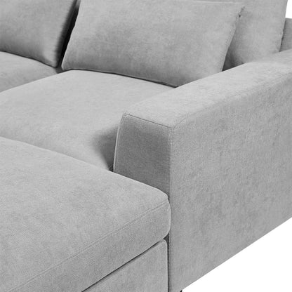 U_Style Modern Large L-Shape Feather Filled Sectional Sofa