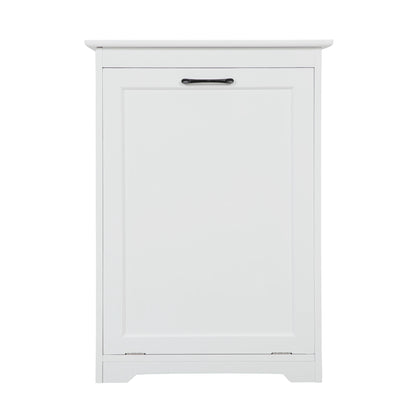 Trash Can Cabinet with Adjustable Tilted Angles;  Kitchen Garbage Bin Holder for Kitchen;  Living Room and Balcony;  White