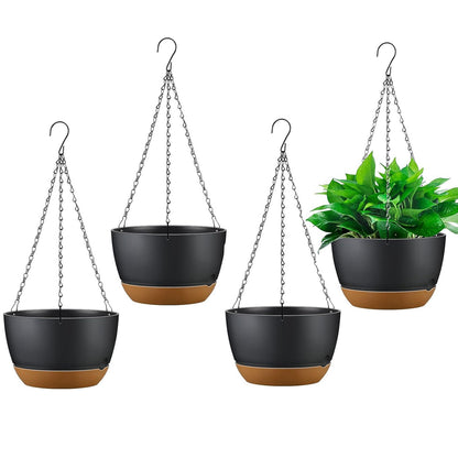 Hanging Planter with Drainage Holes Removable Self-Watering Tray Plastic Hanging