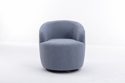 fabric swivel accent armchair barrel chair with black powder coating metal ring