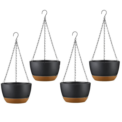 Hanging Planter with Drainage Holes Removable Self-Watering Tray Plastic Hanging