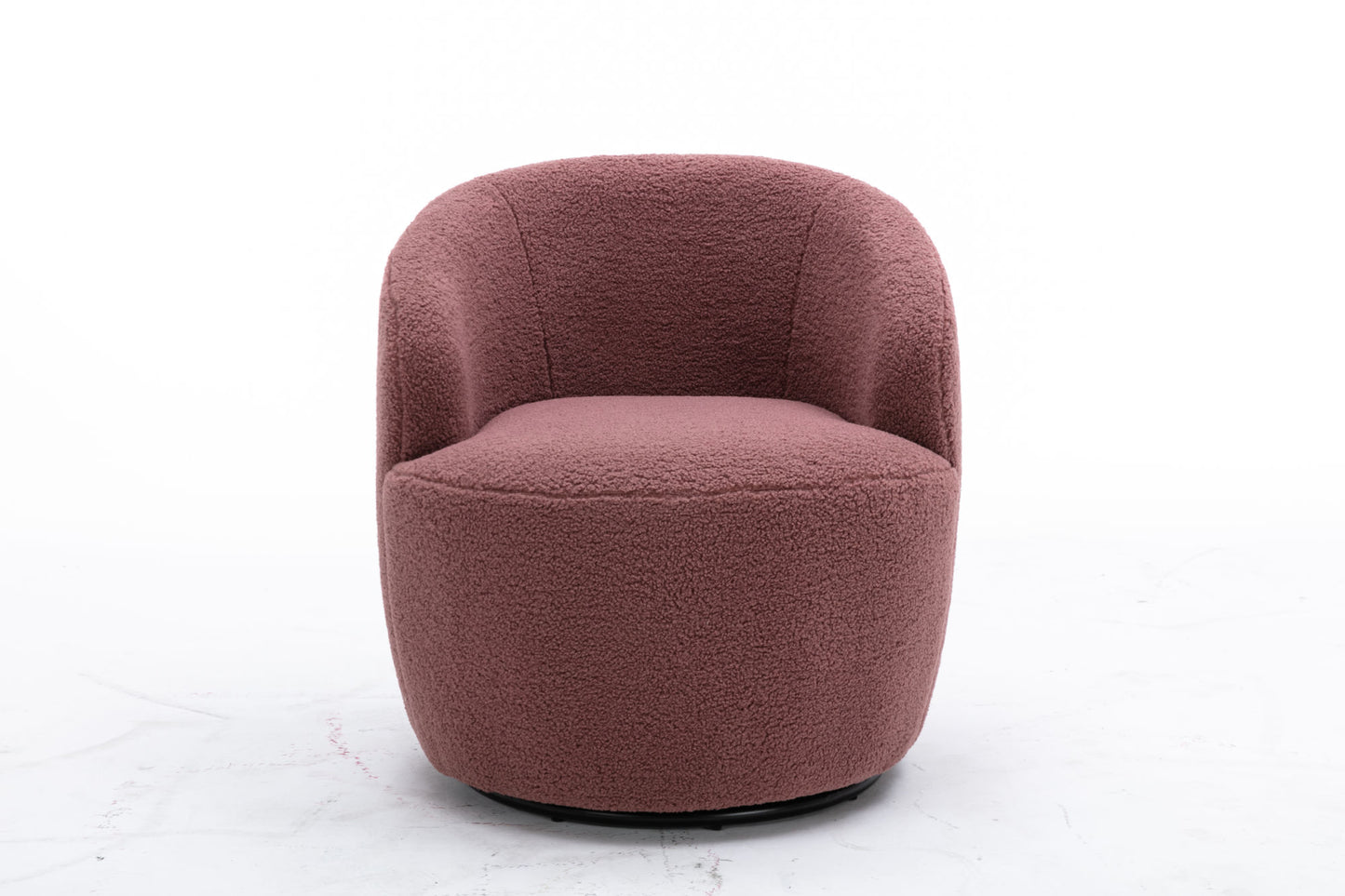 fabric swivel accent armchair barrel chair with black powder coating metal ring