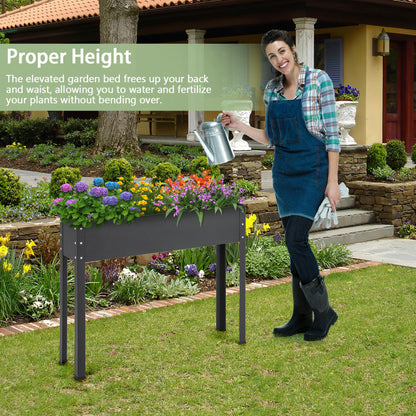 Metal Raised Garden Bed with Legs and Drainage Hole for Vegetable Flower