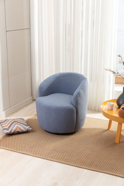 fabric swivel accent armchair barrel chair with black powder coating metal ring