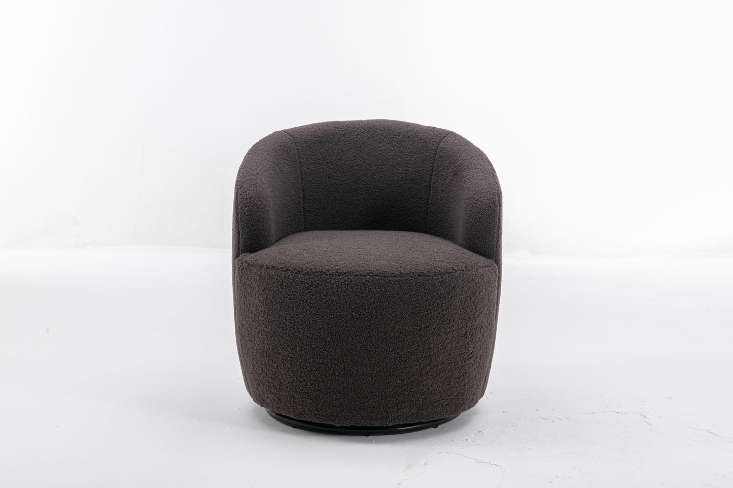 fabric swivel accent armchair barrel chair with black powder coating metal ring