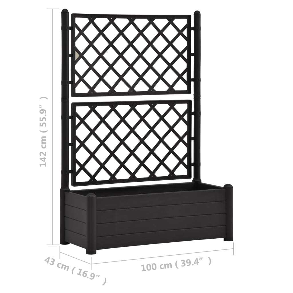 Garden Planter with Trellis