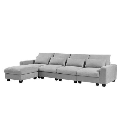 U_Style Modern Large L-Shape Feather Filled Sectional Sofa