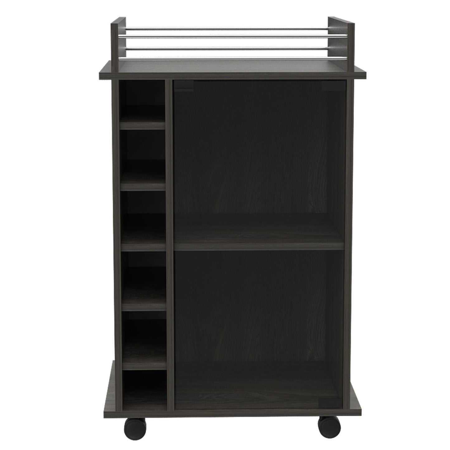 Savannah 6-Bottle 3-Shelf Bar Cart Carbon Espresso