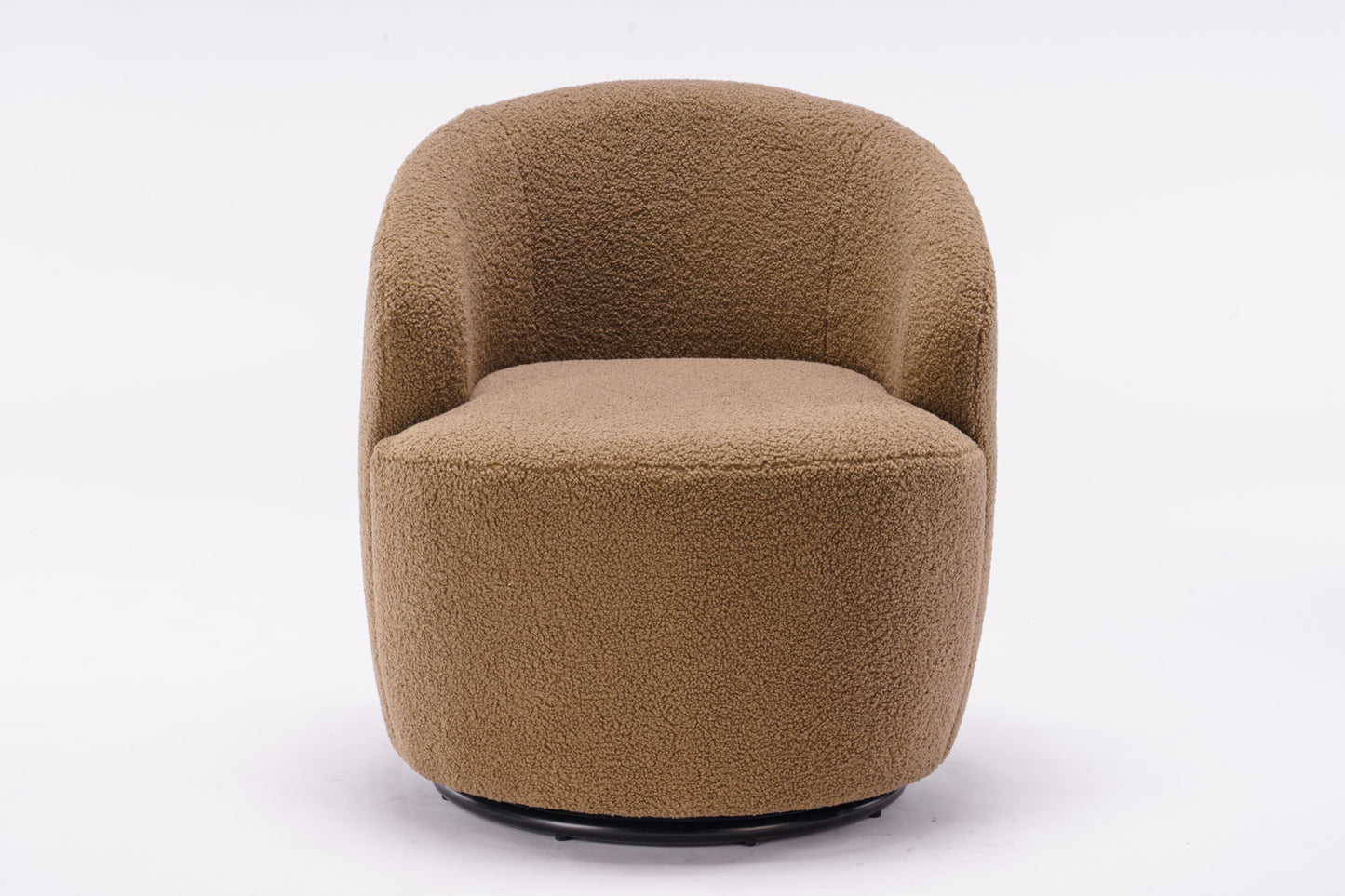 fabric swivel accent armchair barrel chair with black powder coating metal ring