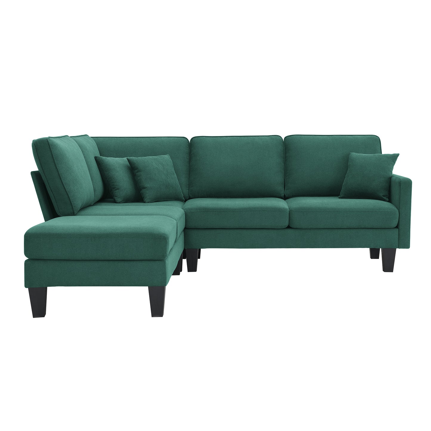 Terrycloth Modern Sectional Sofa,5-Seat Practical Couch Set with Chaise Lounge w 3 pillows