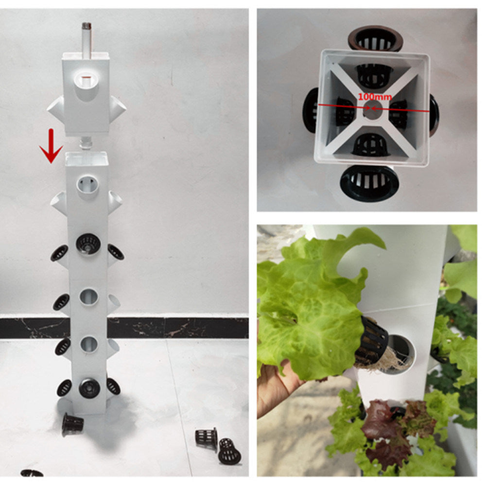 Home Garden Indoor Stackable 7 Layers 28 Plant Sites Hydroponics Growing Systems Kit Aeroponic Tower