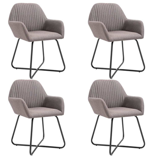 Dining Chairs 4 pcs Taupe Fabric