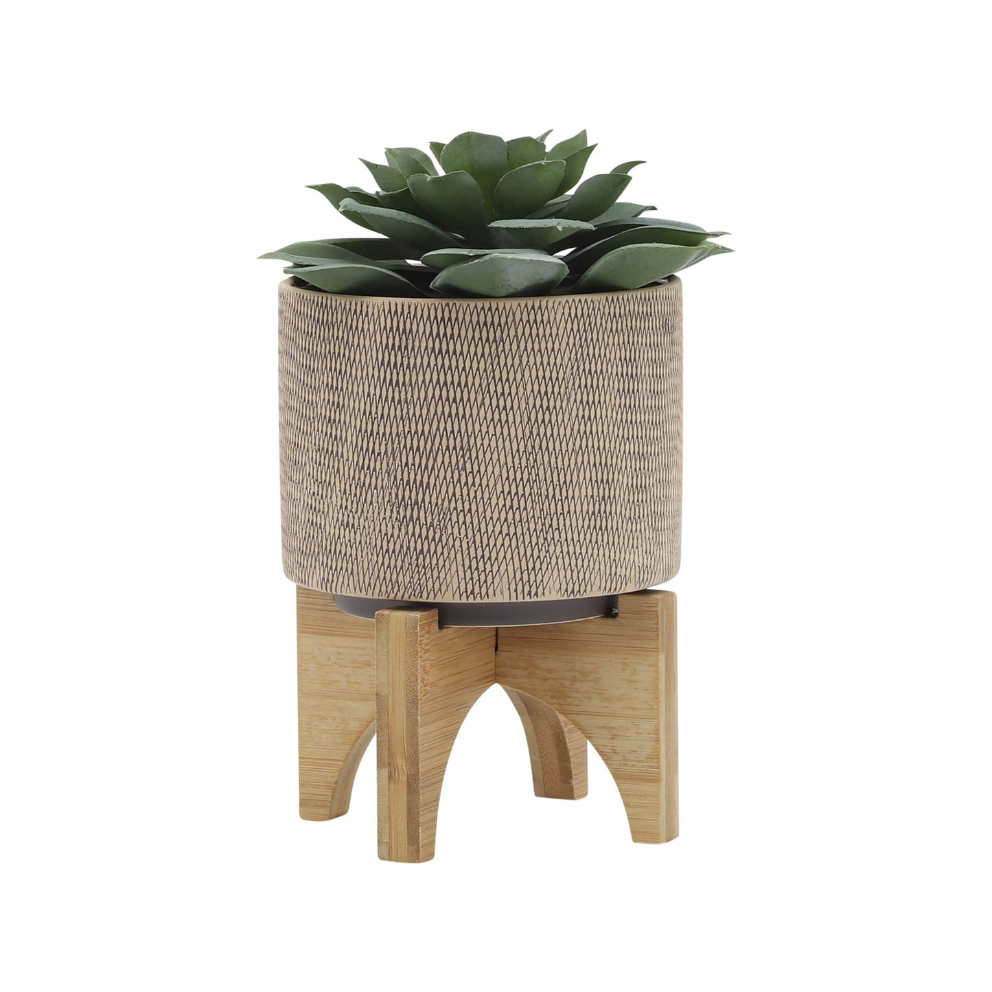 MESH PLANTER W/ STAND, TAN