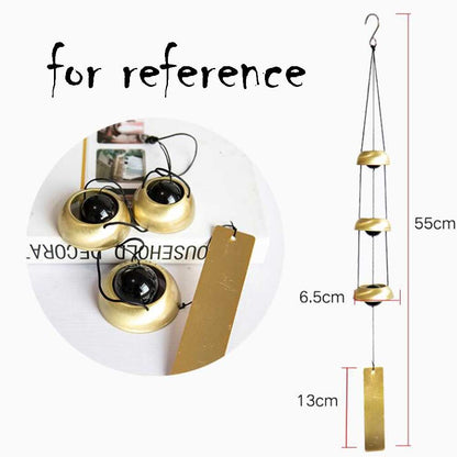 Chinese Metal Wind Chimes Outdoor Feng Shui Bells Hanging Three Layers House Protection Money Attracting