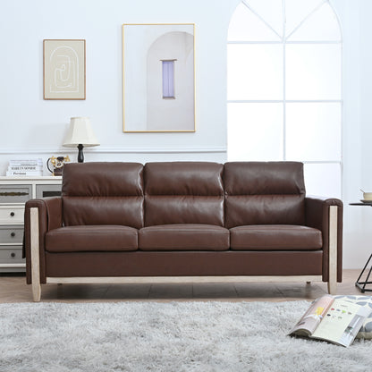 Comfortable Solid Wood Three-Seater Sofa