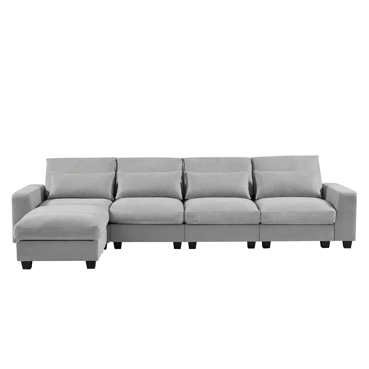 U_Style Modern Large L-Shape Feather Filled Sectional Sofa