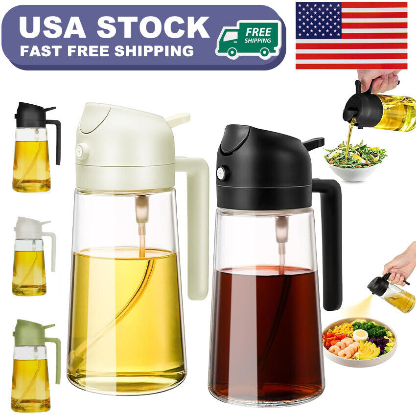 16Oz Cooking Oil Dispenser Bottle for Kitchen 2-In-1 Olive Oil Dispenser and Oil Spray